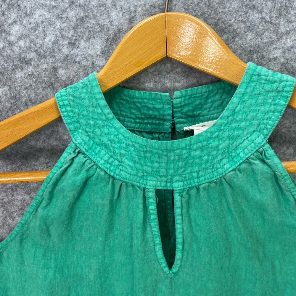 C&C California Dress Womens Small Green Linen Keyhole Halter Sleeveless summer - Picture 2 of 8